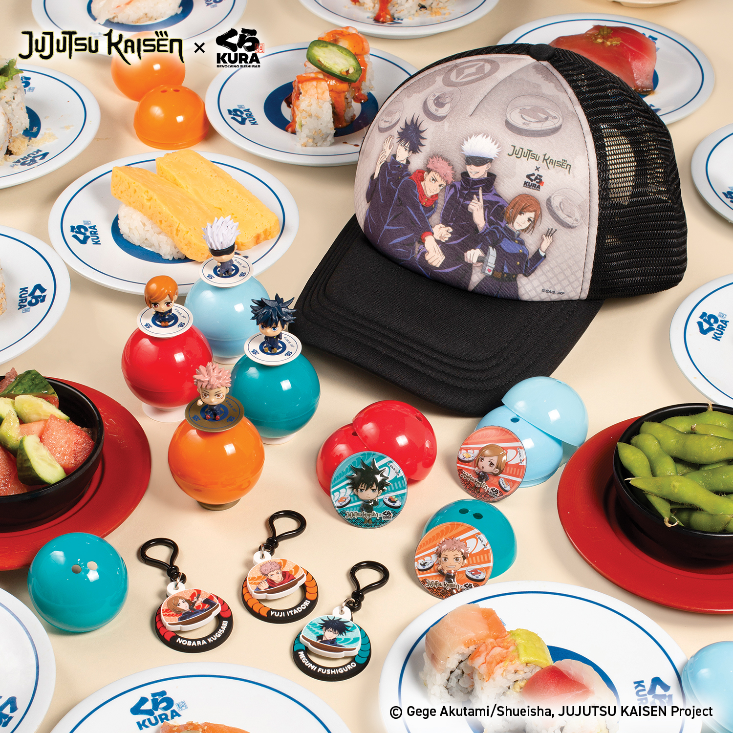 Photo by Emily J. Davis_Jujutsu Kaisen x Kura Sushi Bikkura Pon Prize Collection with Hat