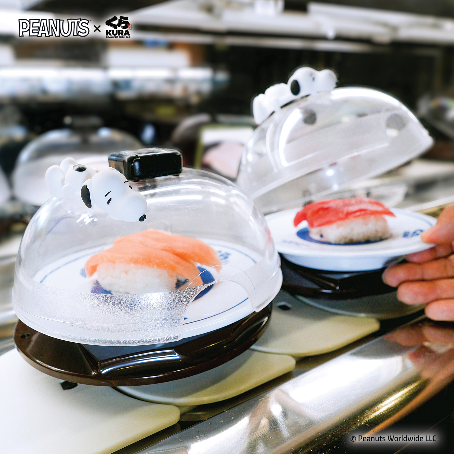 Photo by Emily J. Davis_Peanuts x Kura Sushi Collaboration_Snoopy Figurines atop Mr. Fresh_1