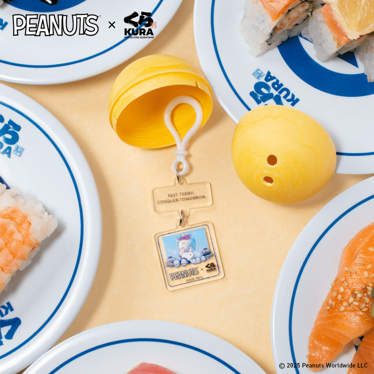 Peanuts x Kura Sushi Bikkura Pon Series 2 Prize Collection__Linus, Woodstock & Snoopy Acrylic Charm